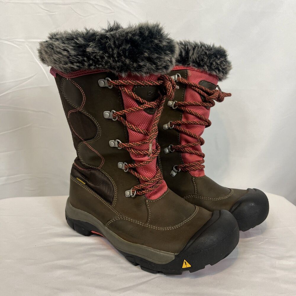 KEEN Kelsey Boot WP Girl Cascade Brown Rose Winter BOOTS 1013537 Girls Size 4